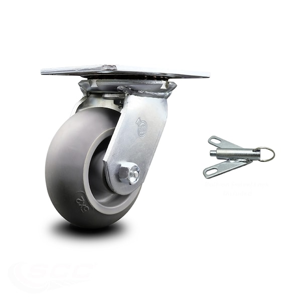 5 Inch Heavy Duty Thermoplastic Caster with Ball Bearing and Swivel Lock SCC